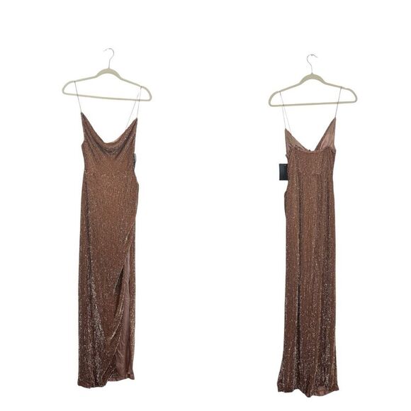 NWT RETROFÊTE KATYA SEQUIN DRESS IN BRONZE - Picture 10 of 15